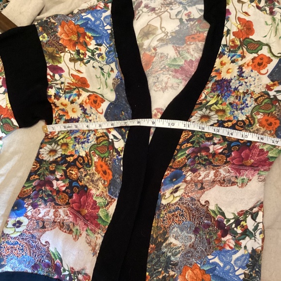 Nicole Miller Vintage Flowered Kimono Sleeve Jacket Sz Small - Picture 4 of 5